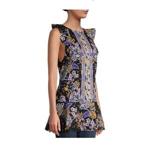 🆕 NWT Free People Summer In Tulum Printed Tunic Top Size L